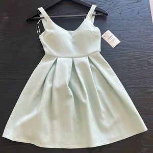 Zara Green A-Line Spaghetti Strap Dress for Weddings